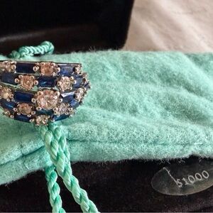 Precious Blue Sapphire Ring Silver 8